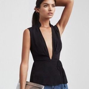 Reformation Black Adley Top XS